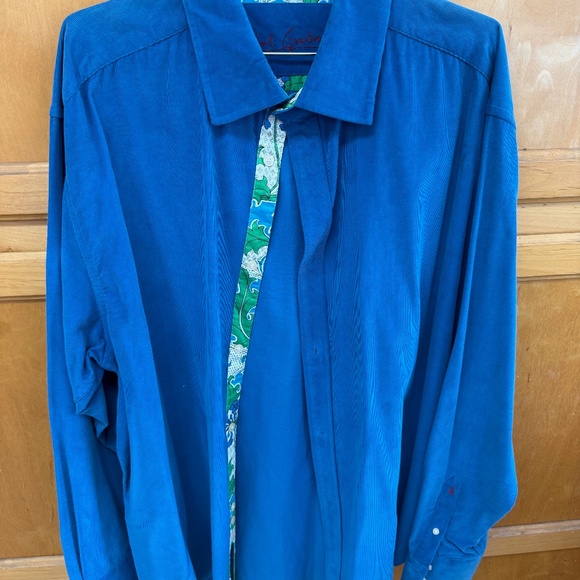 Robert Graham Blue Corderoy Shirt 3XL - Picture 1 of 3